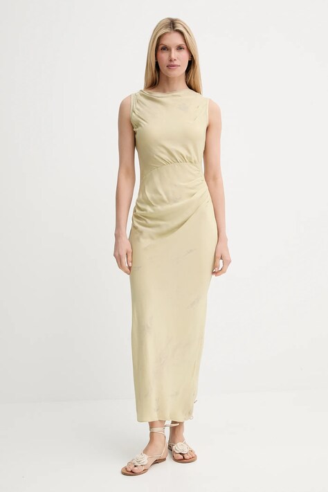 Samsoe Samsoe rochie SAHIRA culoarea bej, maxi, mulată, F25200098