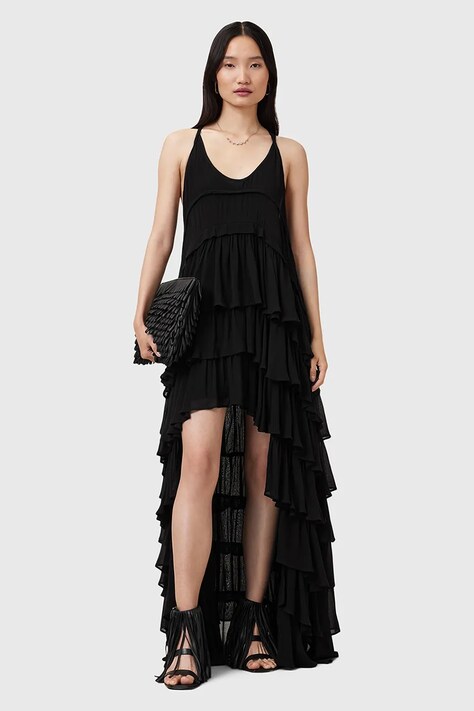 Šaty AllSaints CAVARLY černá barva, maxi, W206DC