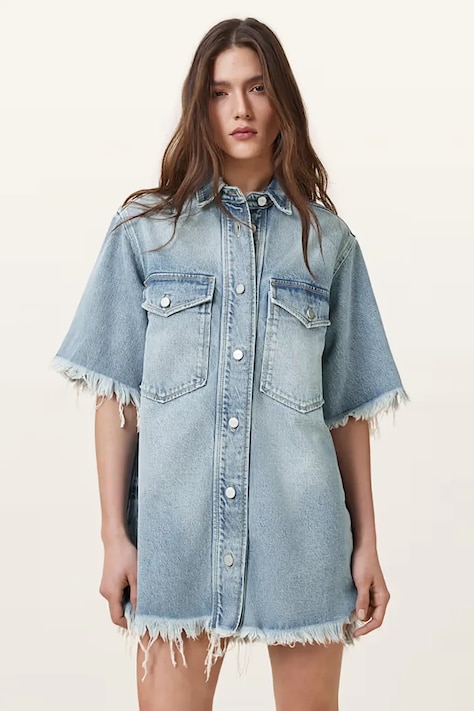 AllSaints rochie din denim FAYE mini, dreaptă, W221DC