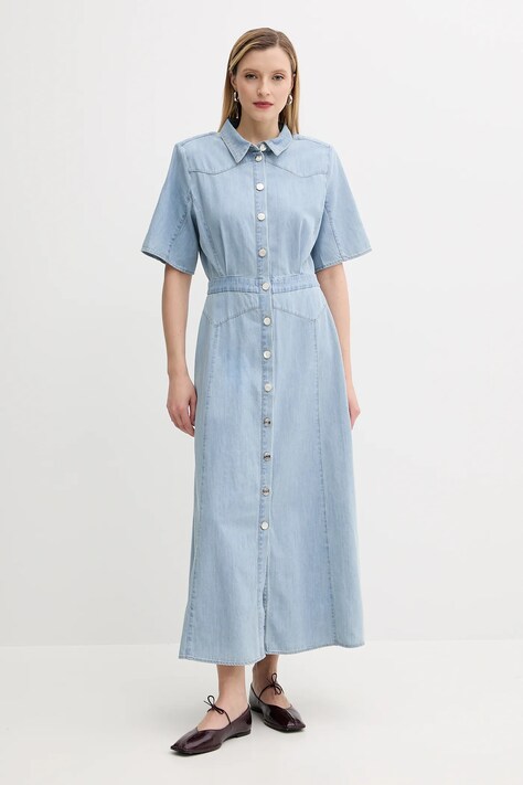 Gestuz rochie jeans maxi, drept, 10910194