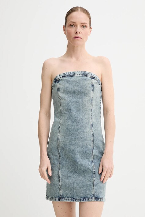 Džínové šaty Gestuz modrá barva, mini, 10910470
