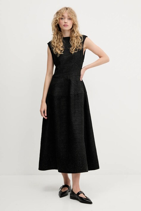 Stine Goya sukienka kolor czarny maxi rozkloszowana SG-PF25-D109-2379