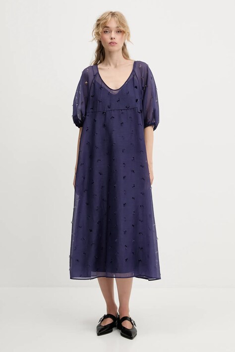 Stine Goya sukienka kolor fioletowy maxi rozkloszowana SG-PF25-D129-1608