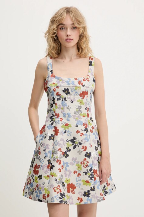 Stine Goya sukienka kolor szary mini rozkloszowana SG-PF25-D141-2269