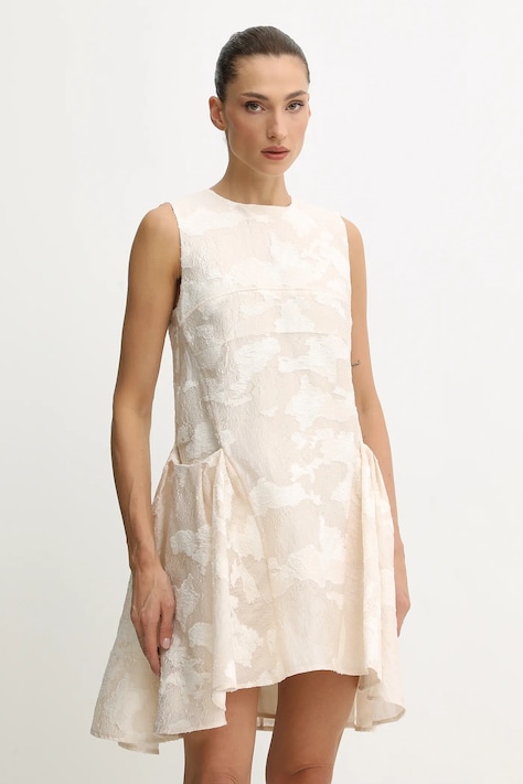 Stine Goya rochie culoarea bej, mini, evazati, SG-AW25-D152-2442