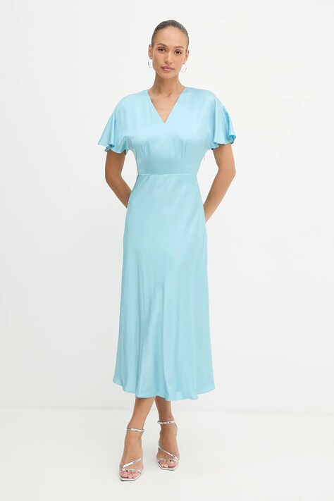 Karl Lagerfeld rochie culoarea bej, maxi, evazati, A3W13029
