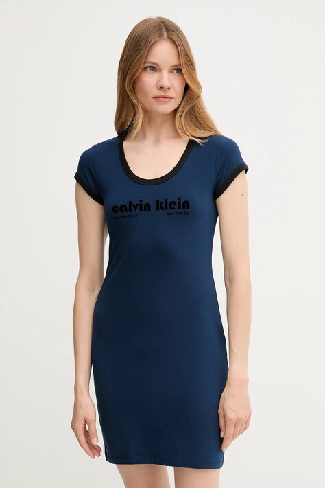 Φόρεμα Calvin Klein Jeans χρώμα: ναυτικό μπλε, LV047C259G