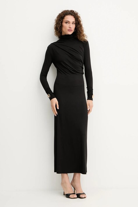 Simona Corsellini sukienka kolor czarny maxi prosta A25CPAB00601