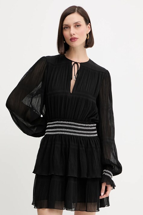 BOSS Orange rochie culoarea negru, mini, evazați, 50544042