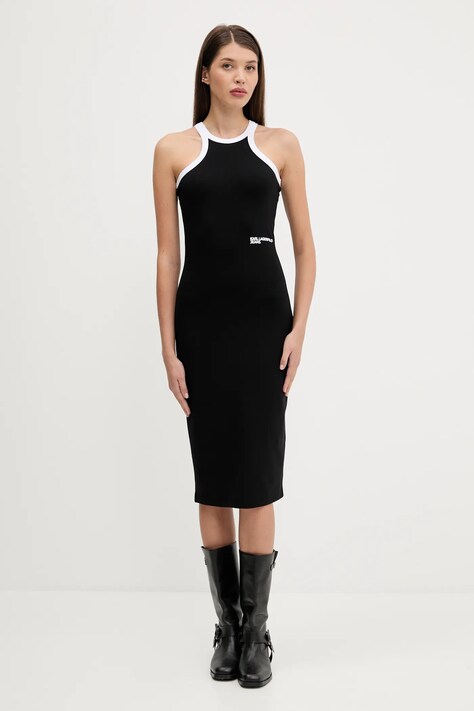 Karl Lagerfeld Jeans rochie culoarea negru, mini, drept, A3W13008