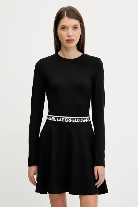 Платье Karl Lagerfeld Jeans цвет чёрный mini расклешённое A3W13009