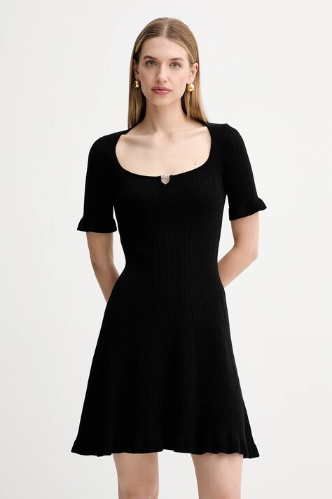 BOSS Orange rochie culoarea negru, mini, evazați, 50543978