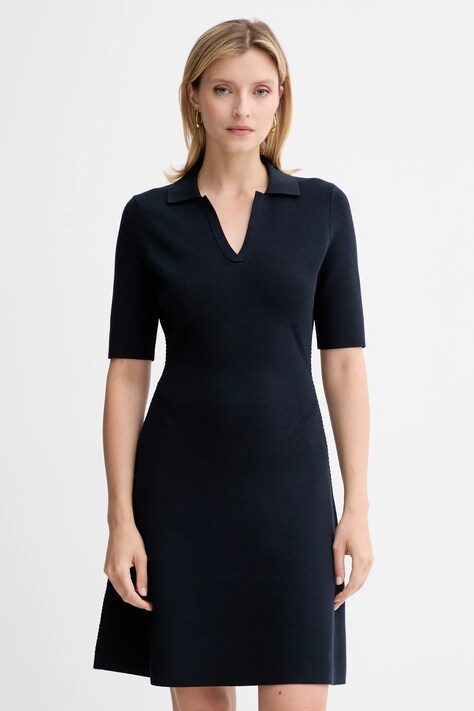 BOSS sukienka kolor granatowy mini rozkloszowana 50542876