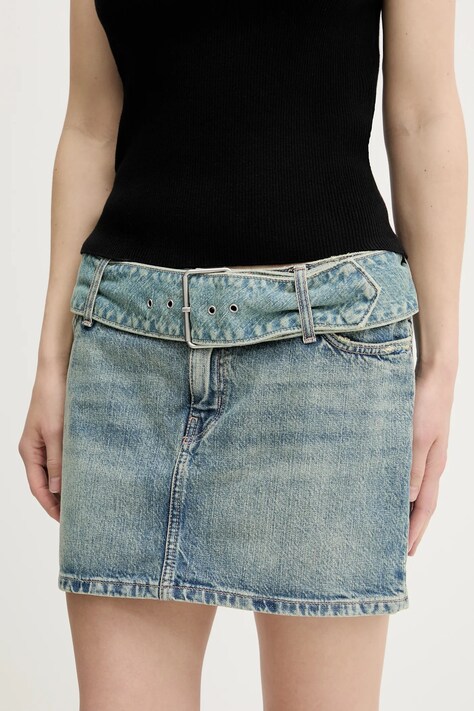 Hugo Blue fustă din denim mini, drept, 50541549
