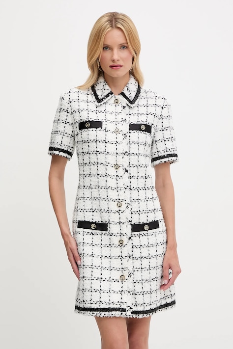Платье с примесью шерсти Karl Lagerfeld цвет белый mini прямое A3W13031
