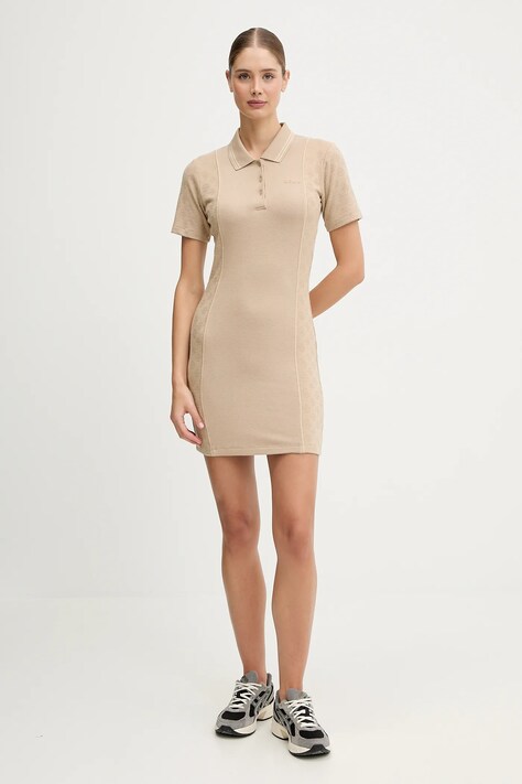 Guess sukienka PEONY kolor beżowy mini dopasowana V5YK00 KCX12