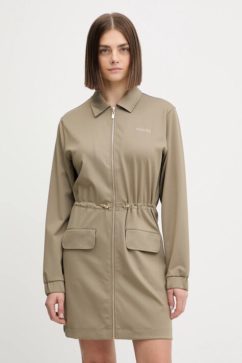 Guess sukienka CARLA kolor zielony mini rozkloszowana V5YK04 KCX42