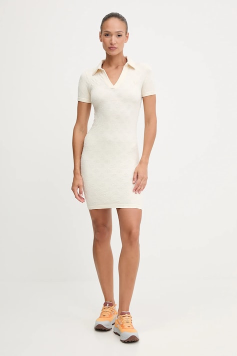 Guess rochie PEONY culoarea bej, mini, mulata, V5YK05 Z3OA0