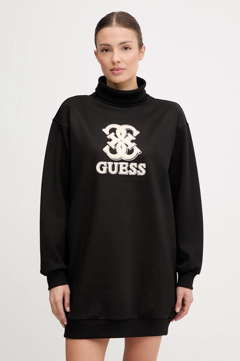 Guess rochie CARMEN culoarea negru, mini, oversize, V5YK07 KCX22