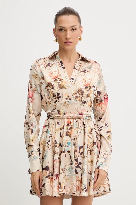 Платье Guess CONCETTA цвет бежевый mini расклешённое W5YK00 WF1T2