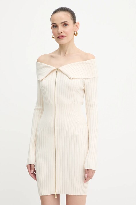 Guess sukienka KATHRYN kolor beżowy mini dopasowana W5YK28 Z30I2
