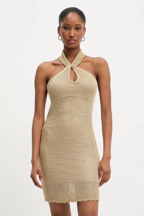 Платье Guess MINKA цвет золотой mini облегающее W5YK34 Z24F0