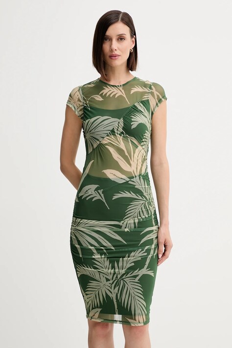 Guess rochie GRACEY culoarea verde, mini, mulata, W5YK66 KBAH2