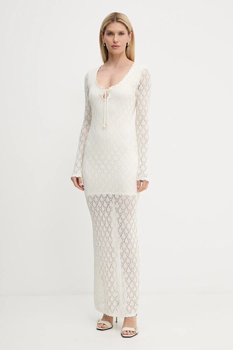 Сукня Guess ALBA колір бежевий maxi пряма W5YK85 Z0010