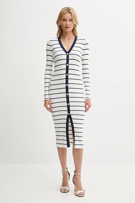 Guess rochie ANDREA culoarea alb, mini, mulată, W5YK98 Z2YK2