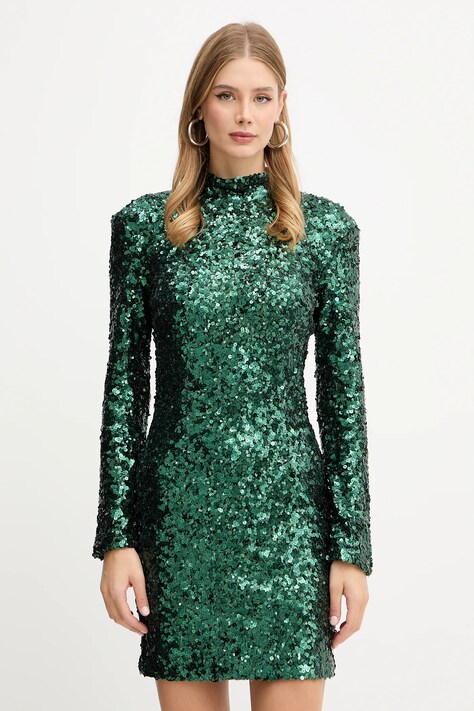 Pinko rochie culoarea verde, mini, mulată, 105544 A2Q4