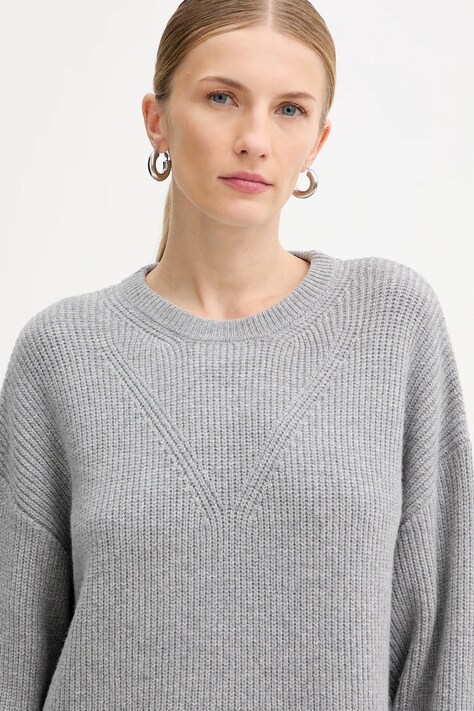 Pinko sukienka z dodatkiem wełny kolor szary mini oversize 105504 A2R1