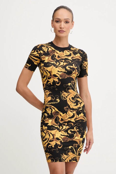 Versace Jeans Couture sukienka kolor czarny mini dopasowana 79HAO939 JS504