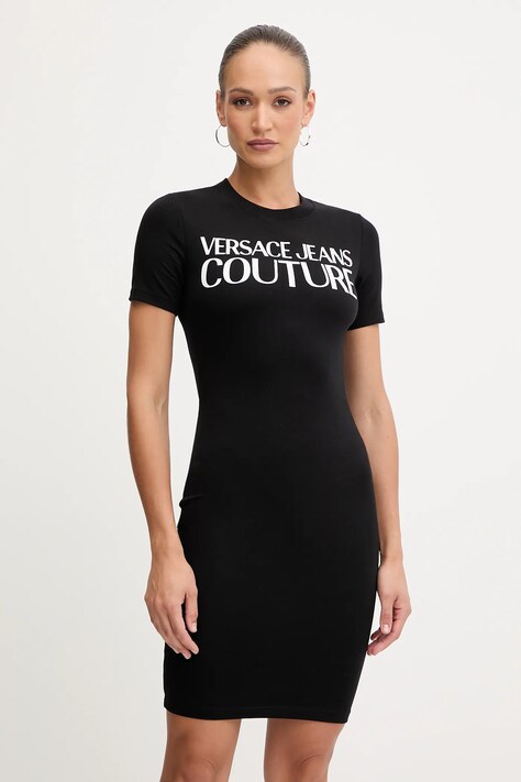 Versace Jeans Couture sukienka kolor czarny mini dopasowana 79HAOE05 CJ02E
