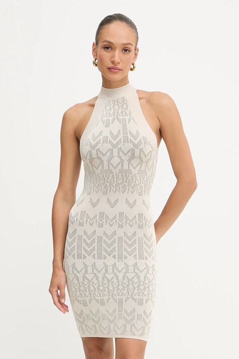 Marciano Guess sukienka BILLIE kolor beżowy mini dopasowana 5YGK19 5877Z