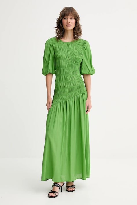 Сукня Never Fully Dressed Nara колір зелений maxi розкльошена NFDDR2808