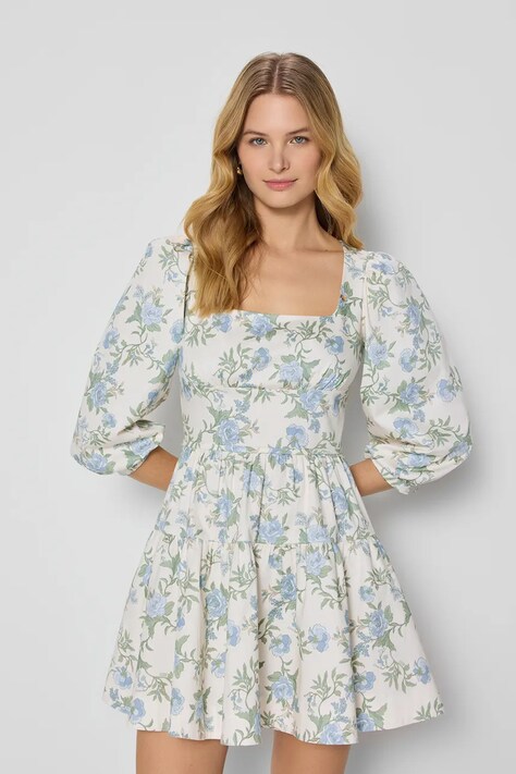 Bizuu rochie din bumbac CHARELLA culoarea bej, mini, evazati, CHARELLA KREMOWY