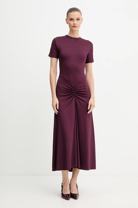 Victoria Beckham sukienka kolor bordowy maxi prosta 1325JDR006476A