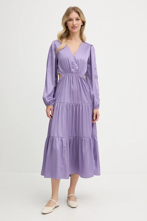 Платье Pepe Jeans цвет фиолетовый midi расклешенное PL953760