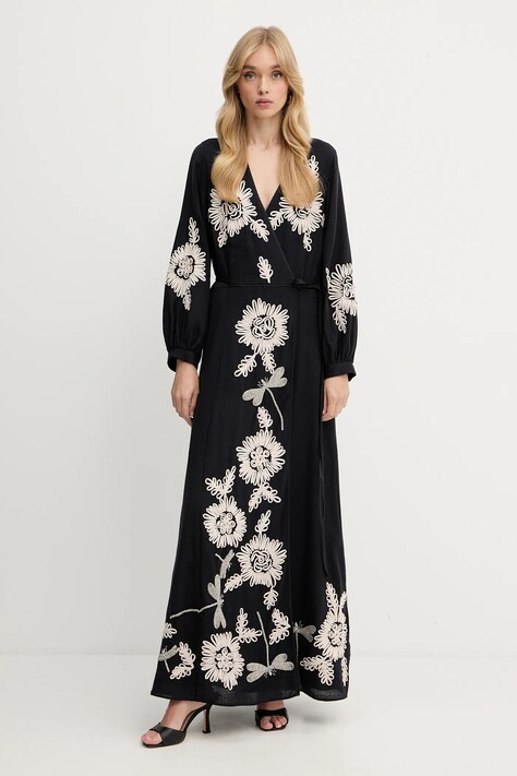 Forte Forte sukienka z wełną kolor granatowy maxi rozkloszowana 14040.my.dress