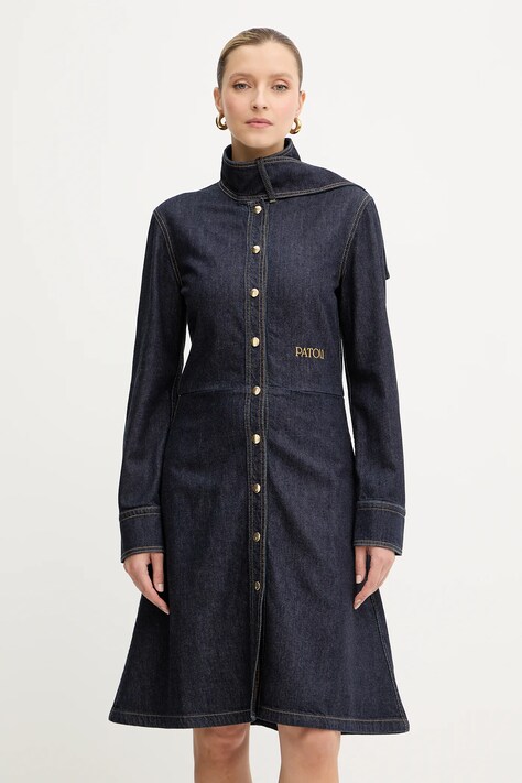 Patou sukienka jeansowa kolor granatowy mini rozkloszowana DR1940224