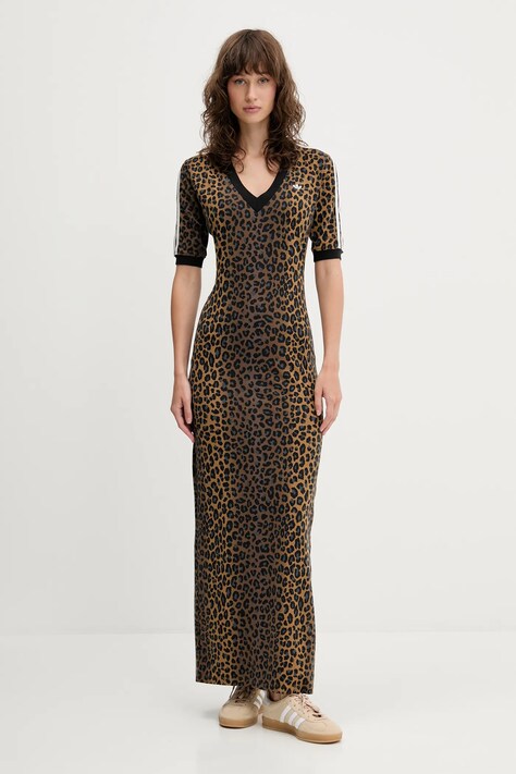 adidas Originals sukienka Maxi Dress kolor zielony maxi dopasowana JW2773