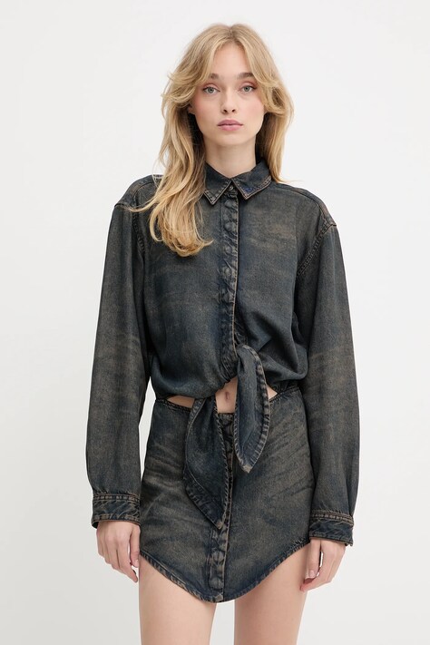 Diesel rochie DE-SUSAN-S culoarea gri, midi, drept, A19018.068TE