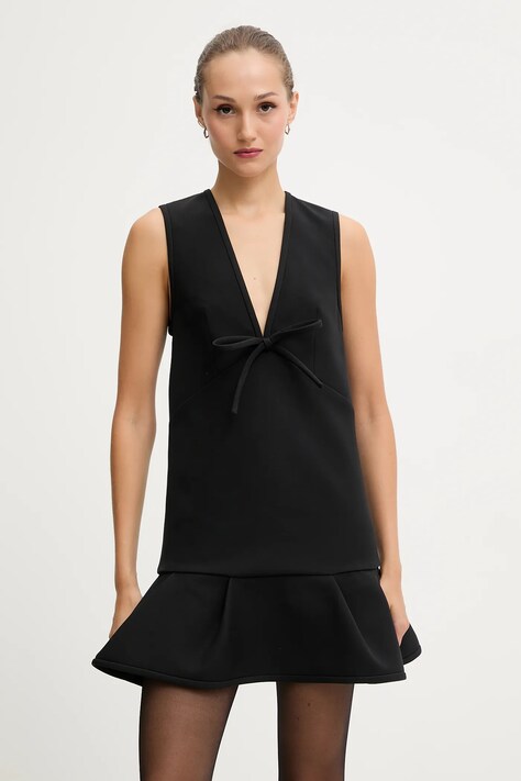 MSGM sukienka kolor czarny mini prosta 3941MDA06.257608