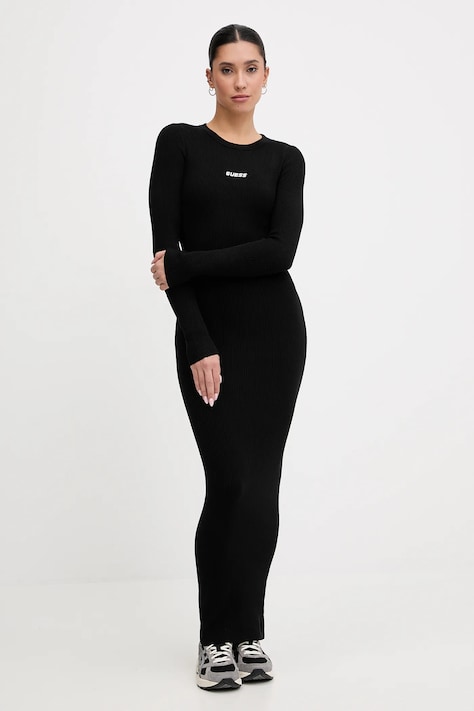 Φόρεμα Guess FLAMINIA χρώμα: μαύρο, V5BK02 Z3JD2