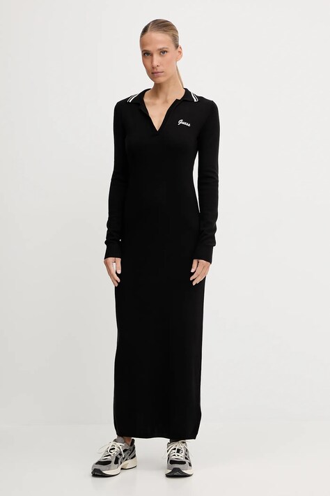 Guess sukienka LAVINIA kolor czarny maxi prosta V5BK06 Z0572