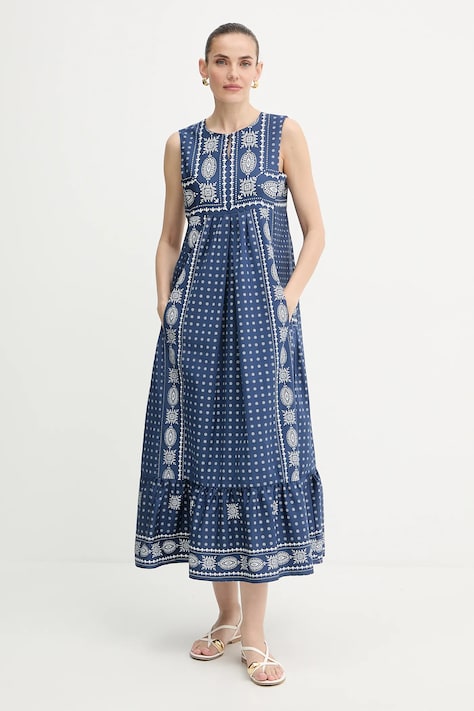 Weekend Max Mara rochie MANILA culoarea albastru marin, maxi, evazati, 2525226021600