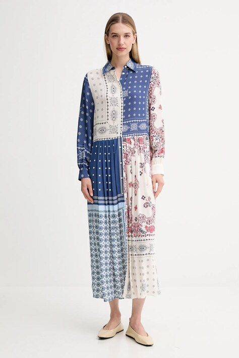 Weekend Max Mara sukienka ZUAI kolor niebieski maxi rozkloszowana 2525226031600