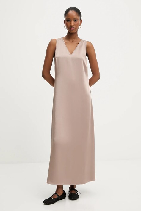 Weekend Max Mara sukienka OTTELIA kolor brązowy maxi prosta 2525226061600