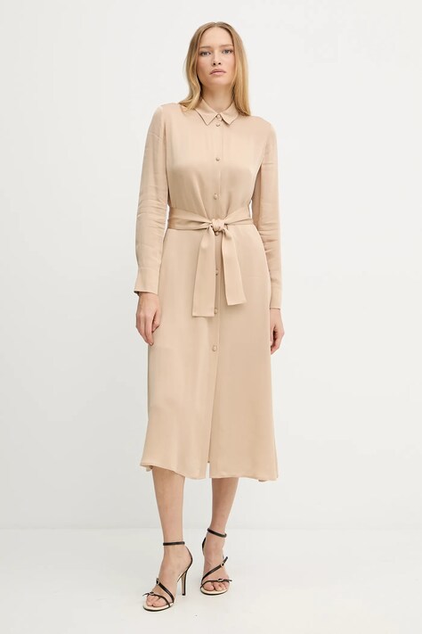 Armani Exchange rochie culoarea verde, midi, drept, XW001245 AF16121