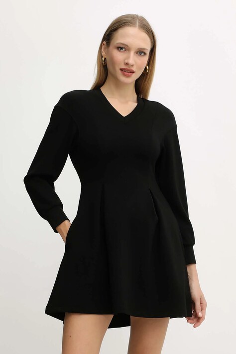 Armani Exchange rochie culoarea negru, mini, evazati, XW001288 AF16111
